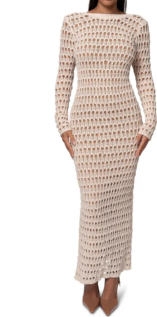 Serene Wonders Open Stitch Long Sleeve Dress | Nordstrom