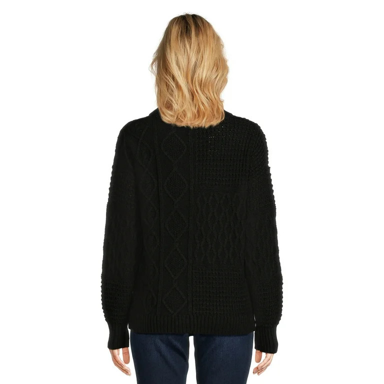Time and Tru Women's Mixed Stitch Sweater, Midweight, Sizes XS-XXXL | Walmart (US)