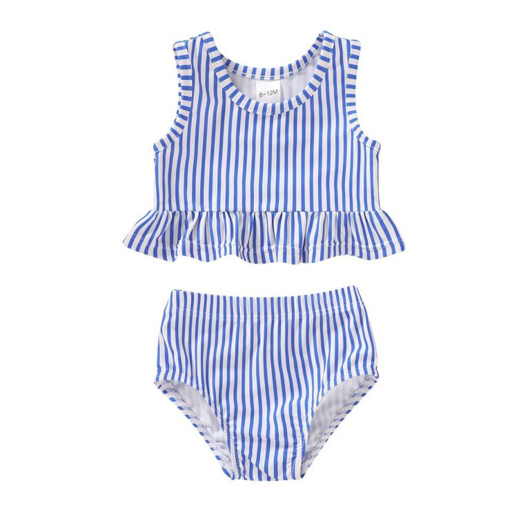 Younger Tree Toddler Baby Girls Summer Swimsuit Sleeveless Striped Swimwear Two-Piece Suit Beach ... | Walmart (US)