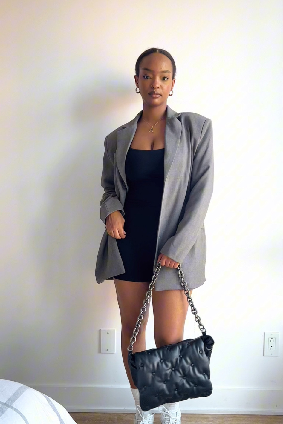 Fall/Autumn outfit, romper, blazer, new balance shoes, clean girl aesthetic 

#LTKSeasonal #LTKmidsize