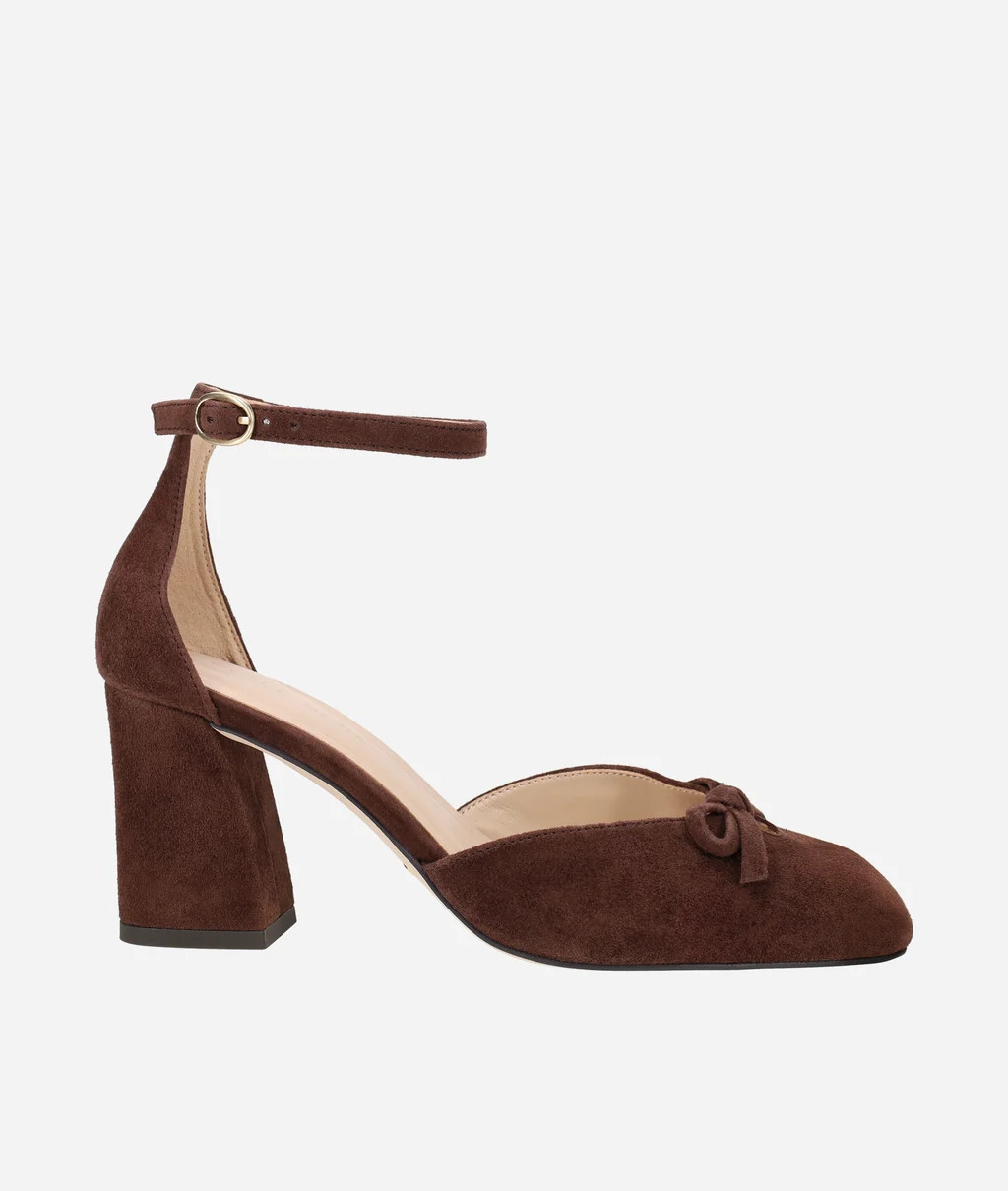 Hasly Block Heel Espresso Suede | Pelle Moda