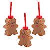 4 1/2" 10 oz. Gingerbread Man Reusable BPA-Free Plastic Cups with Lids & Straws - 12 Ct. | Oriental Trading Company