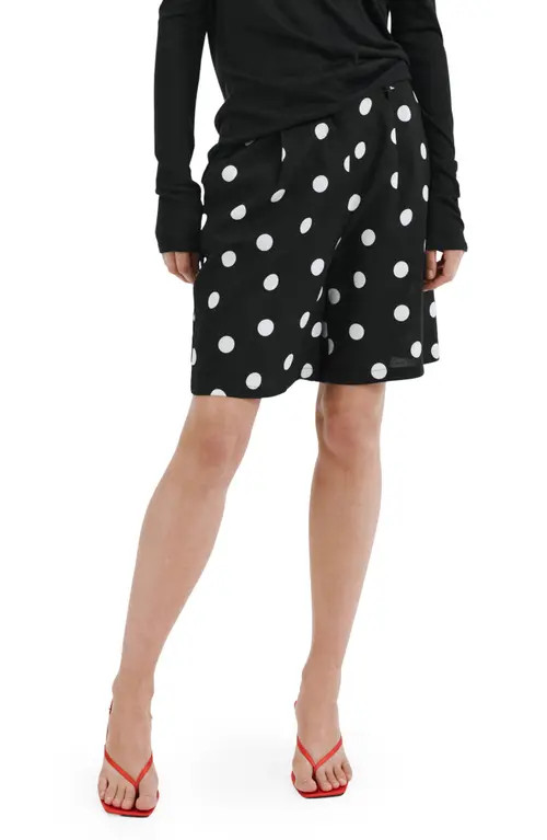 MANGO Abrei Polka Dot Shorts in Black at Nordstrom, Size 6 | Nordstrom