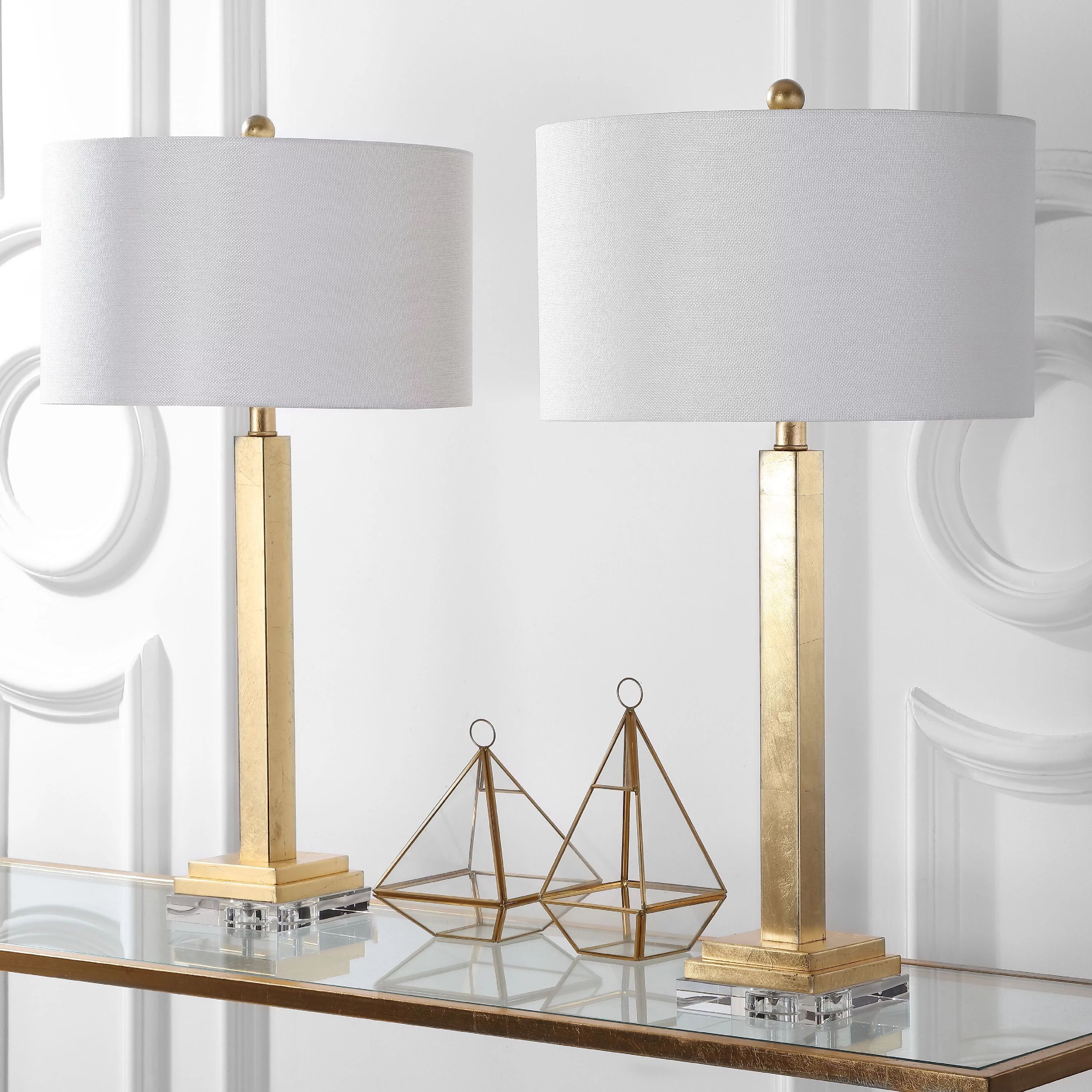 Safavieh Perri 30 in. High Crystal Base Table Lamp, Gold, Set of 2 | Walmart (US)