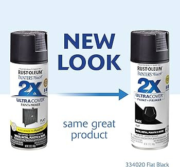 Rust-Oleum 334020 Painter's Touch 2X Ultra Cover Spray Paint, 12 oz, Flat Black | Amazon (US)