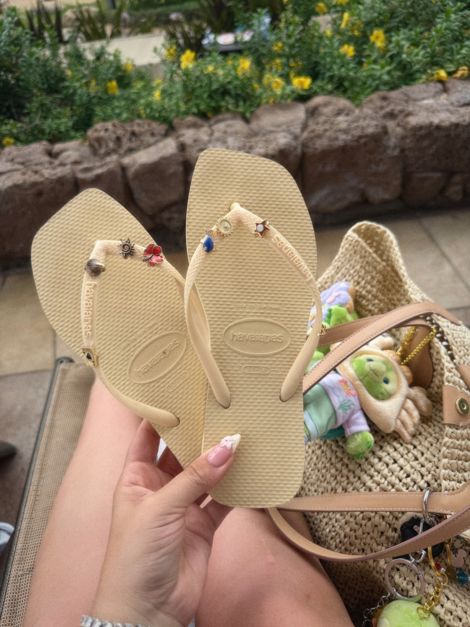 square toe havianas + fun charms 💛

#LTKTravel #LTKSeasonal #LTKStyleTip