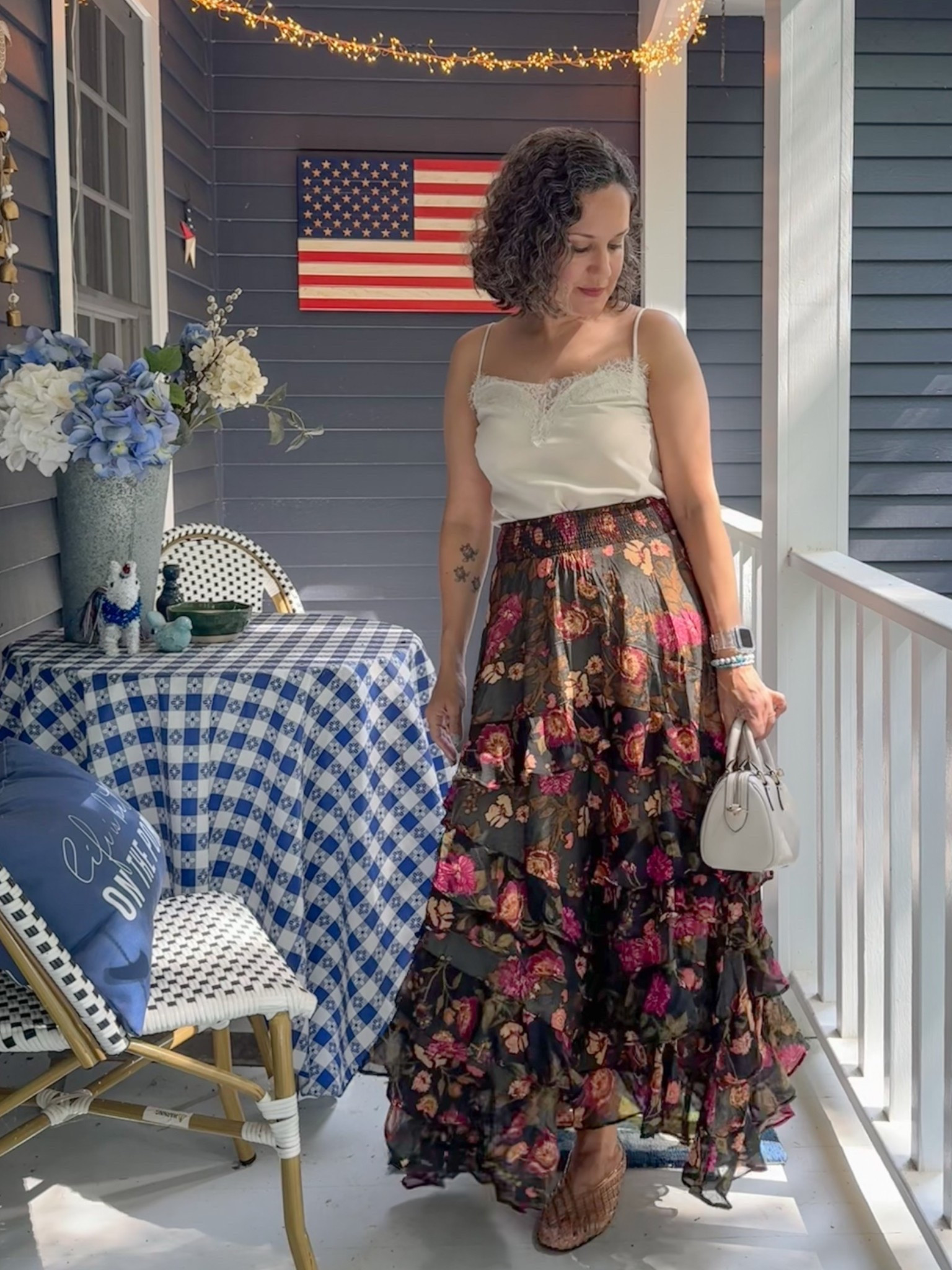 Sharing three ways to style this lace trimmed top from the Nordstrom anniversary sale! First up is with this maxi skirt also from the sale. Cute summer date night look!

#LTKootd #LTKOver40 #LTKSaleAlert