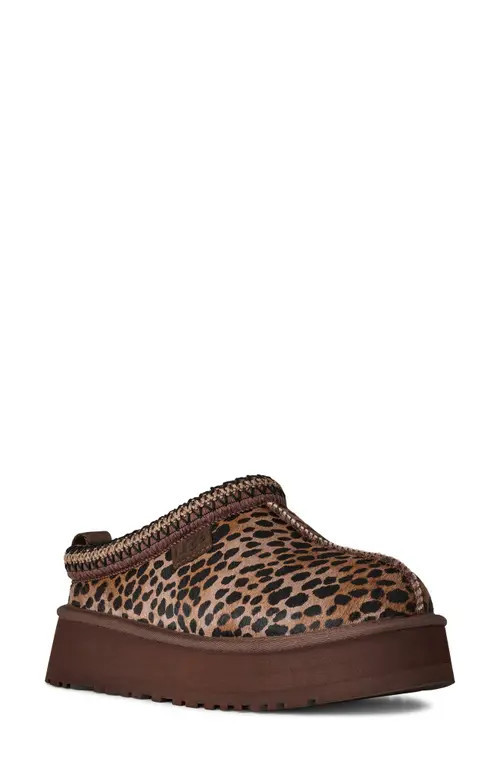 UGG(r) Tazz Caspian Genuine Calf Hair Platform Slipper in Burnt Cedar at Nordstrom, Size 9 | Nordstrom