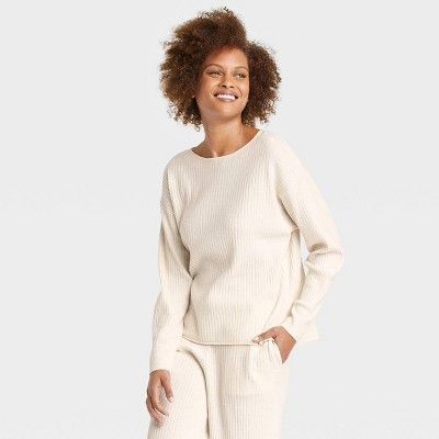 Women's Ribbed Pullover Lounge Sweater - Stars Above™ | Target