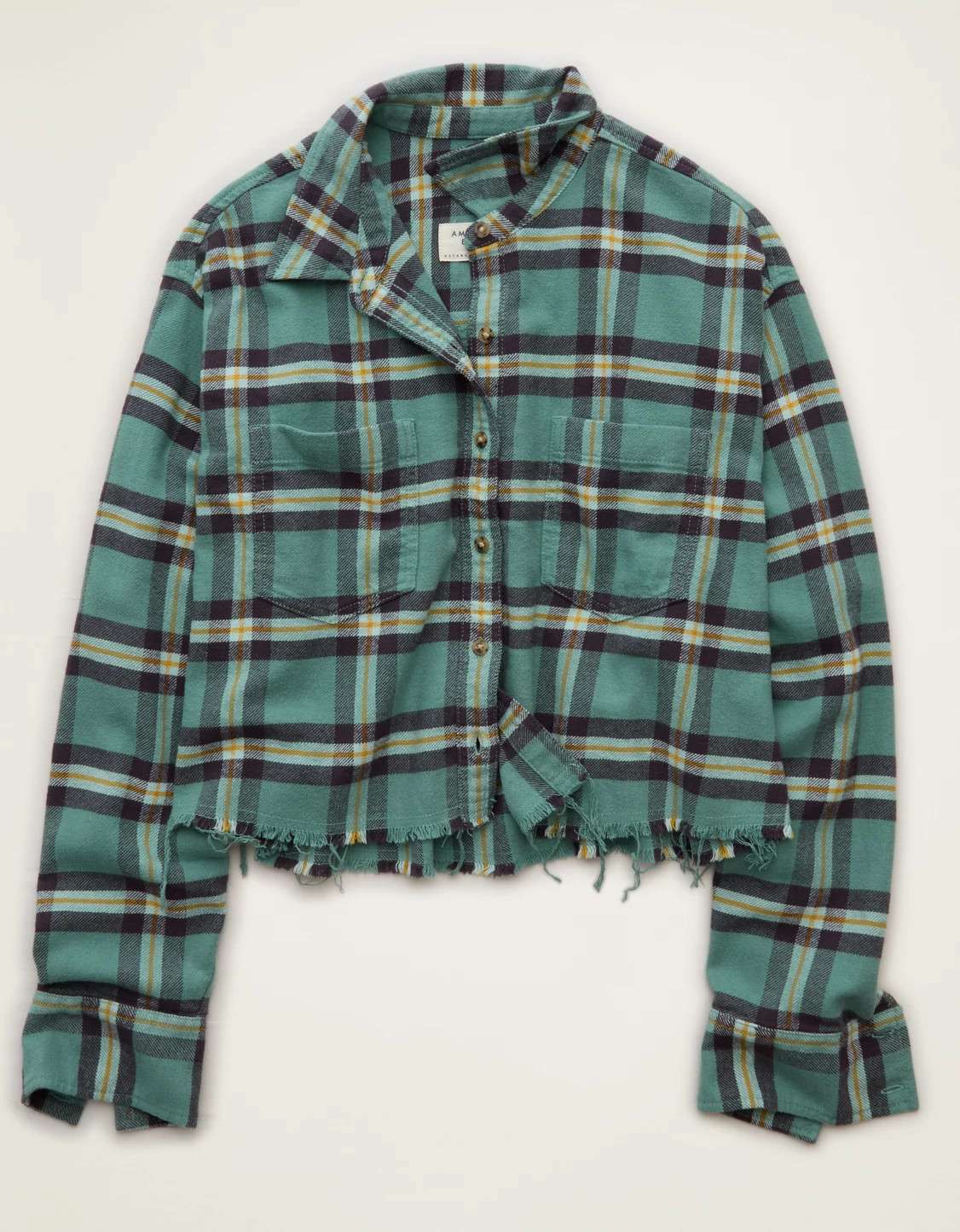 AE Cropped Button-Up Shirt | American Eagle Outfitters (US & CA)