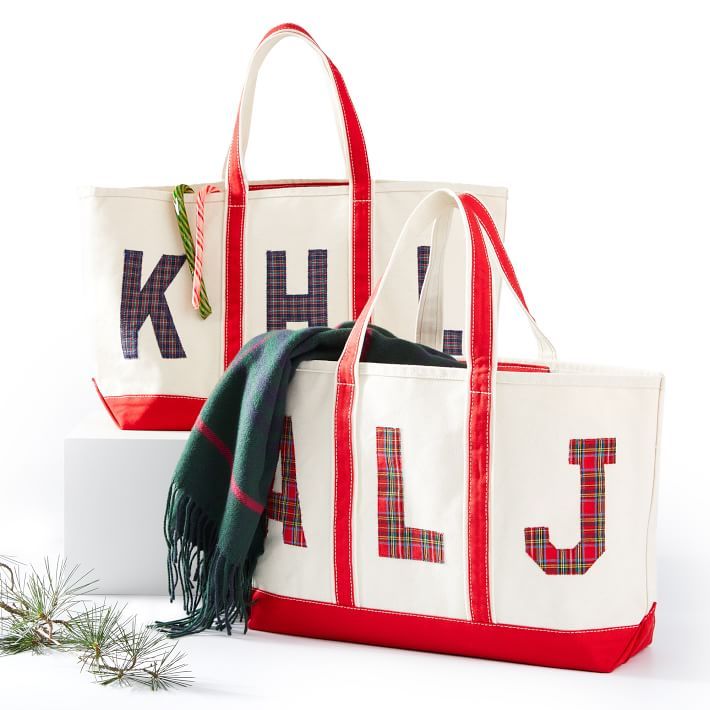 Patterned Block Letter Canvas Tote Bag | Mark and Graham