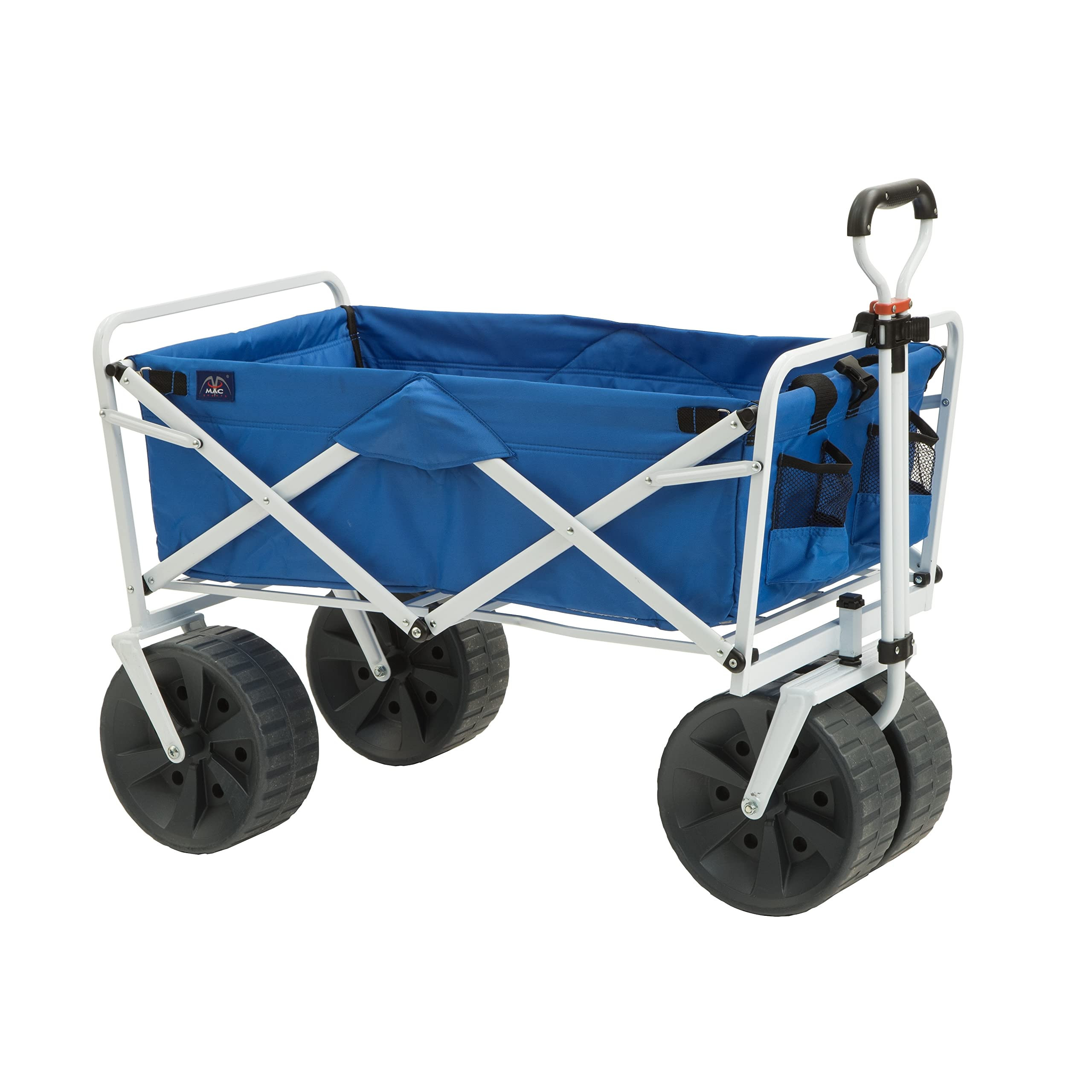 Mac Sports Heavy Duty Collapsible Folding All Terrain Utility Beach Wagon Cart, Blue/White | Amazon (US)