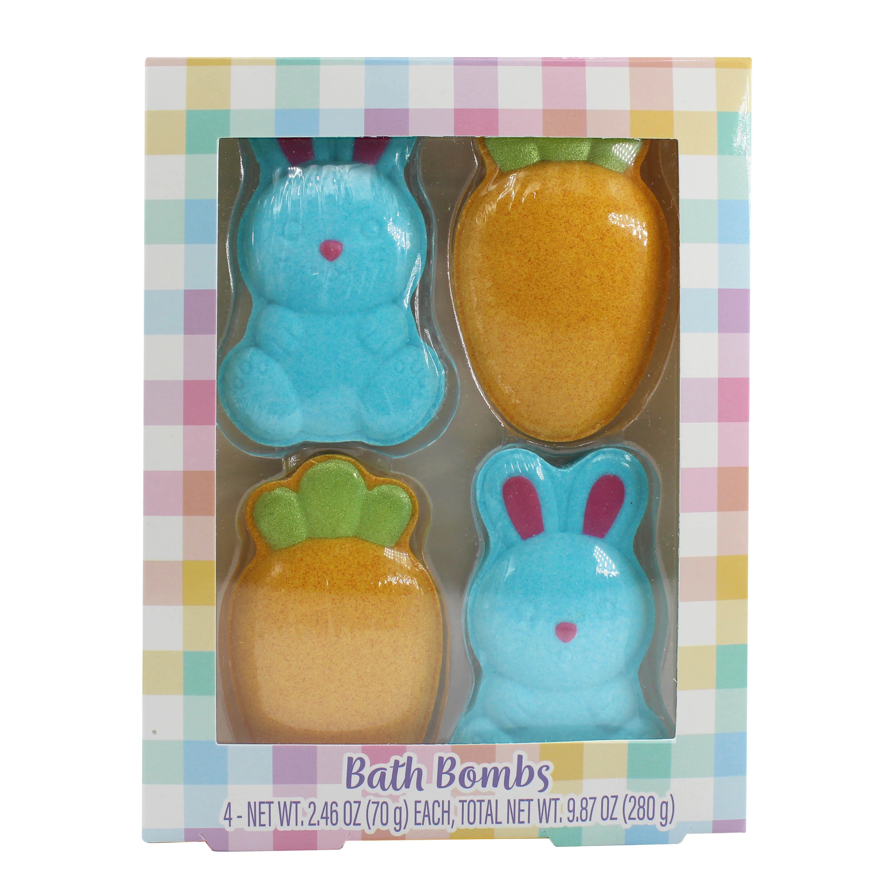 U Style Easter Scented Bath Fizzies 4-Pack Blue Bunnies and Orange Carrots | Walmart (US)