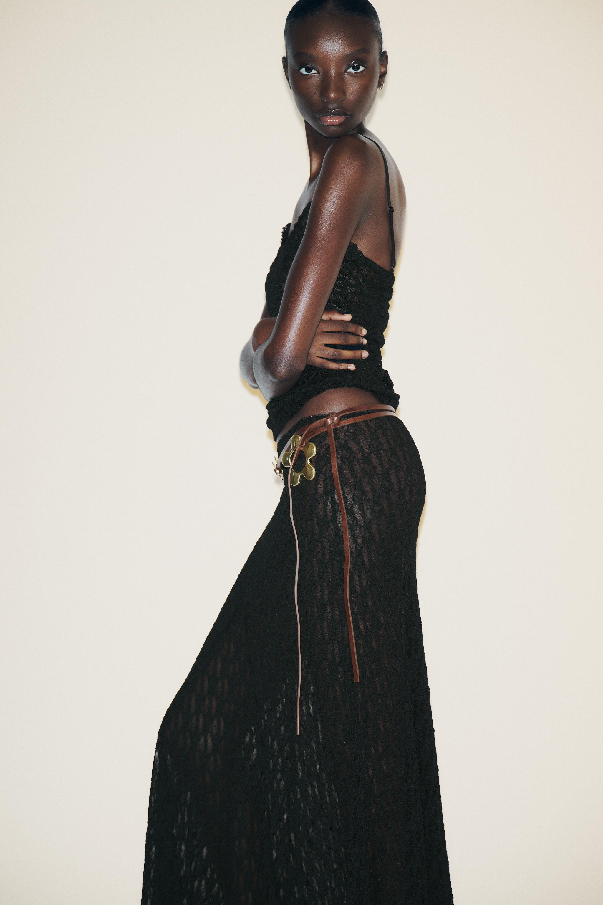 A-LINE LONG LACE SKIRT | Zara US