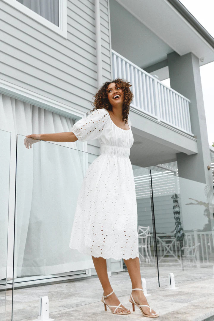 Lana Midi Dress - White | Petal & Pup (US)