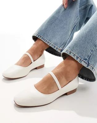 New Look elasticated strap mary jane in off white | ASOS | ASOS (Global)