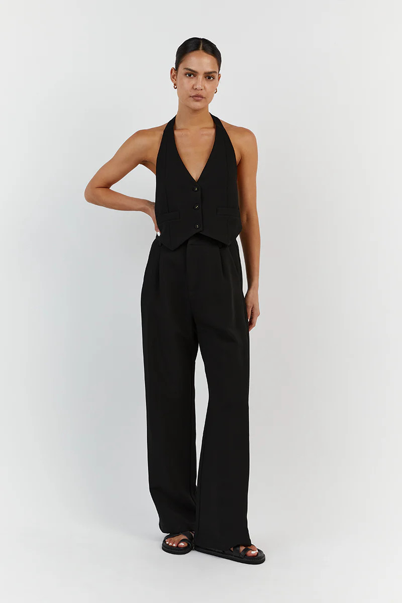 EVA BLACK HALTER VEST | DISSH