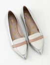 Cordelia Colourblock Flats (Silver Metallic/Ivory/Nude) | Boden (US)