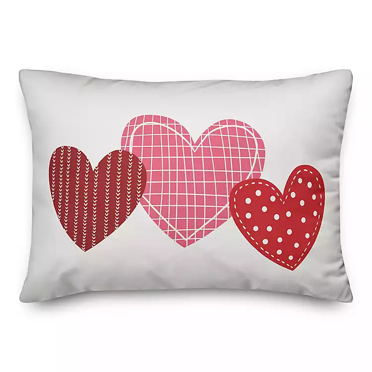 Triple Heart Pattern Valentine's Pillow | Kirkland's Home