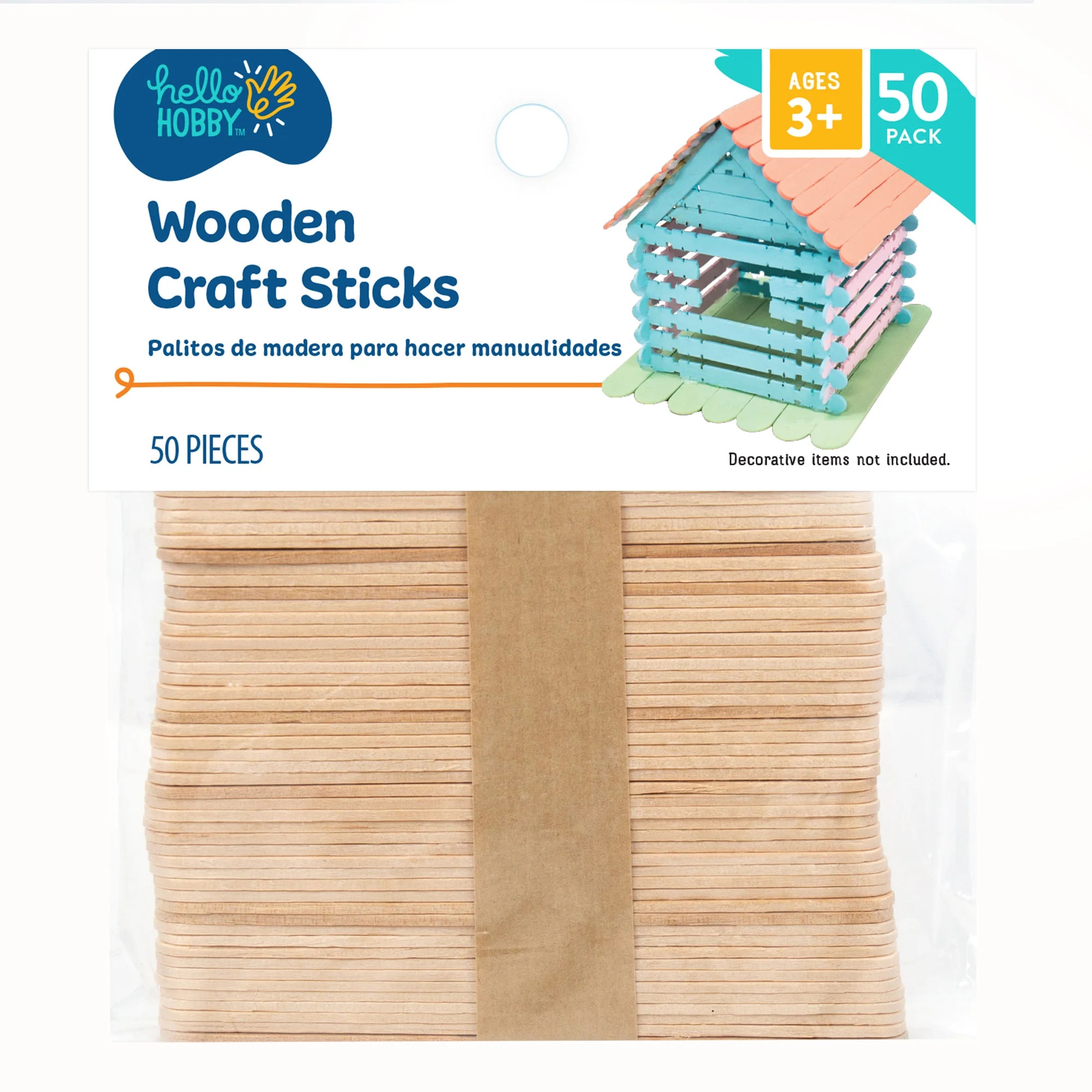 Hello Hobby Craft Sticks, 50 Pack - Walmart.com | Walmart (US)