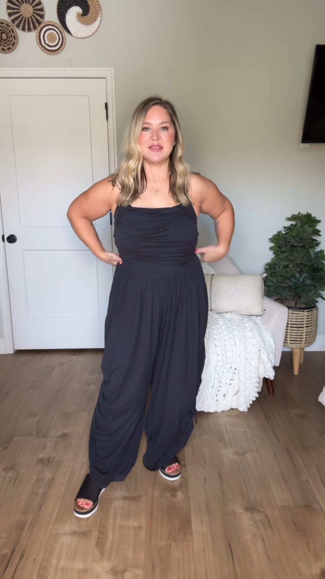 Wearing a size large but could probably do a medium. Shoes are tts and wide foot friendly  

#LTKOver40 #LTKMidsize #LTKStyleTip