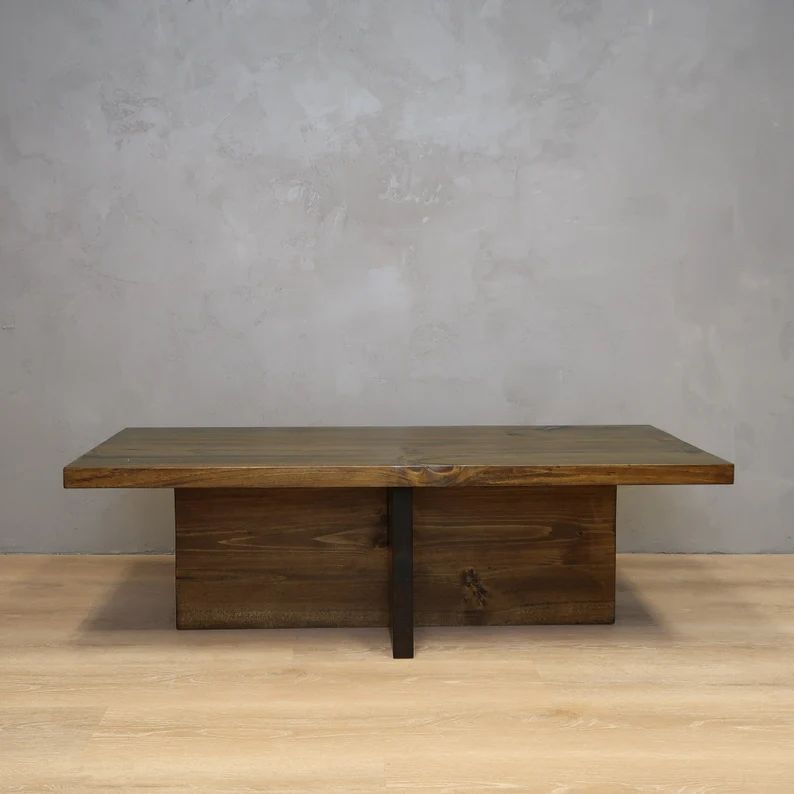 Rustic Cross Base Coffee Table, Living Room Table - Etsy | Etsy (US)