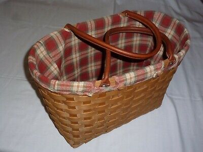 Longaberger large Boardwalk basket tote combo with liner | eBay US