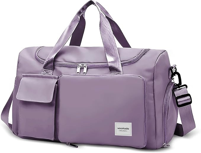 WOOMADA Foldable Travel Duffel Bag with Shoes Compartment, Overnight Bag with Wet Pocket & Trolle... | Amazon (US)