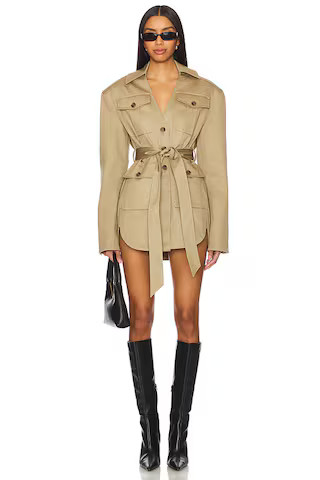 EAVES Lumi Mini Dress in Khaki from Revolve.com | Revolve Clothing (Global)