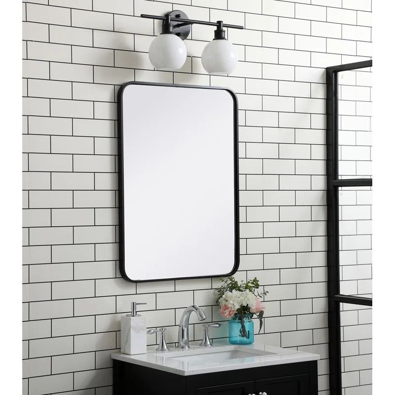 Sabine Metal Rounded Rectangle Wall Mirror | Wayfair North America