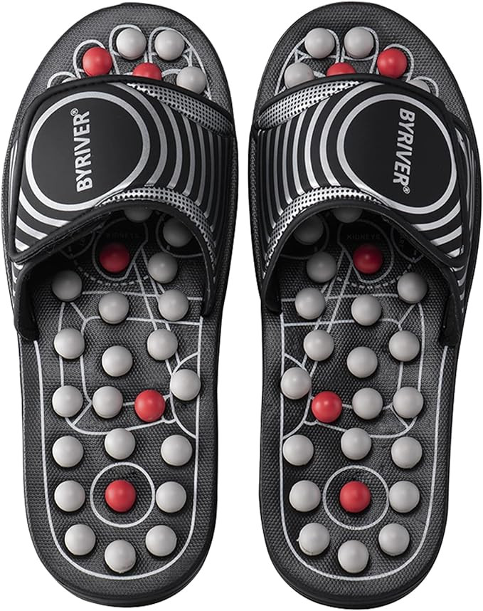 BYRIVER Acupressure Foot Massager, Reflexology Massage Slippers Shoes Sandals Slides, Anxiety Str... | Amazon (US)
