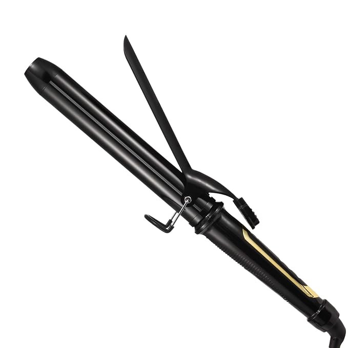 Lanvier 1.25 Inch Clipped Curling Iron with Extra Long Tourmaline Ceramic Barrel, Professional Ha... | Amazon (US)