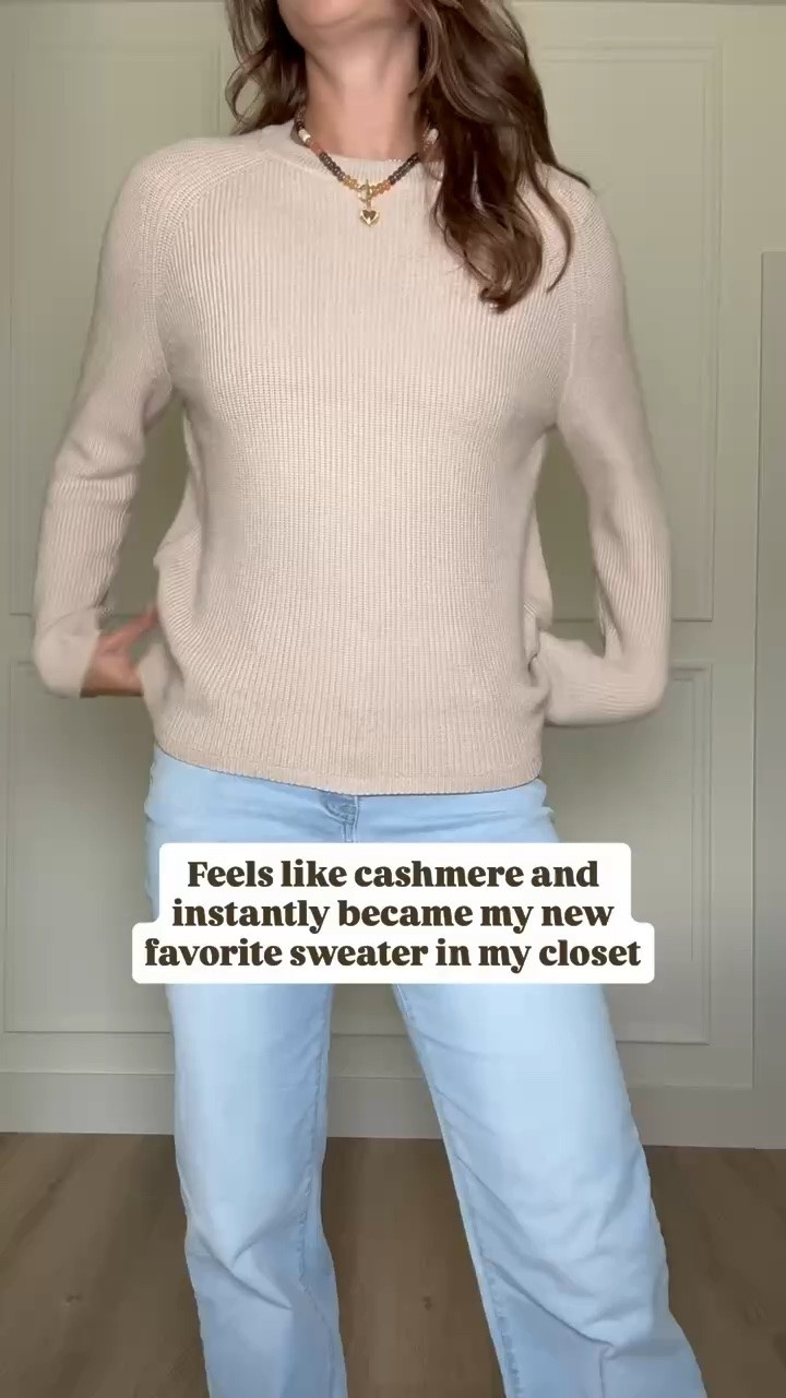 Feels like cashmere without the cashmere price tag! This sweater instantly became my new favorite in my closet. The softness, fit, and classic style are just that good.
Soft sweater, Cashmere feel sweater, Cozy fall sweater, Fall fashion, Tall girl fashion, Tall friendly clothing, Neutral sweater, Fall outfit ideas, Everyday sweater, Sweater and jeans outfit, Fall wardrobe, StangandCo