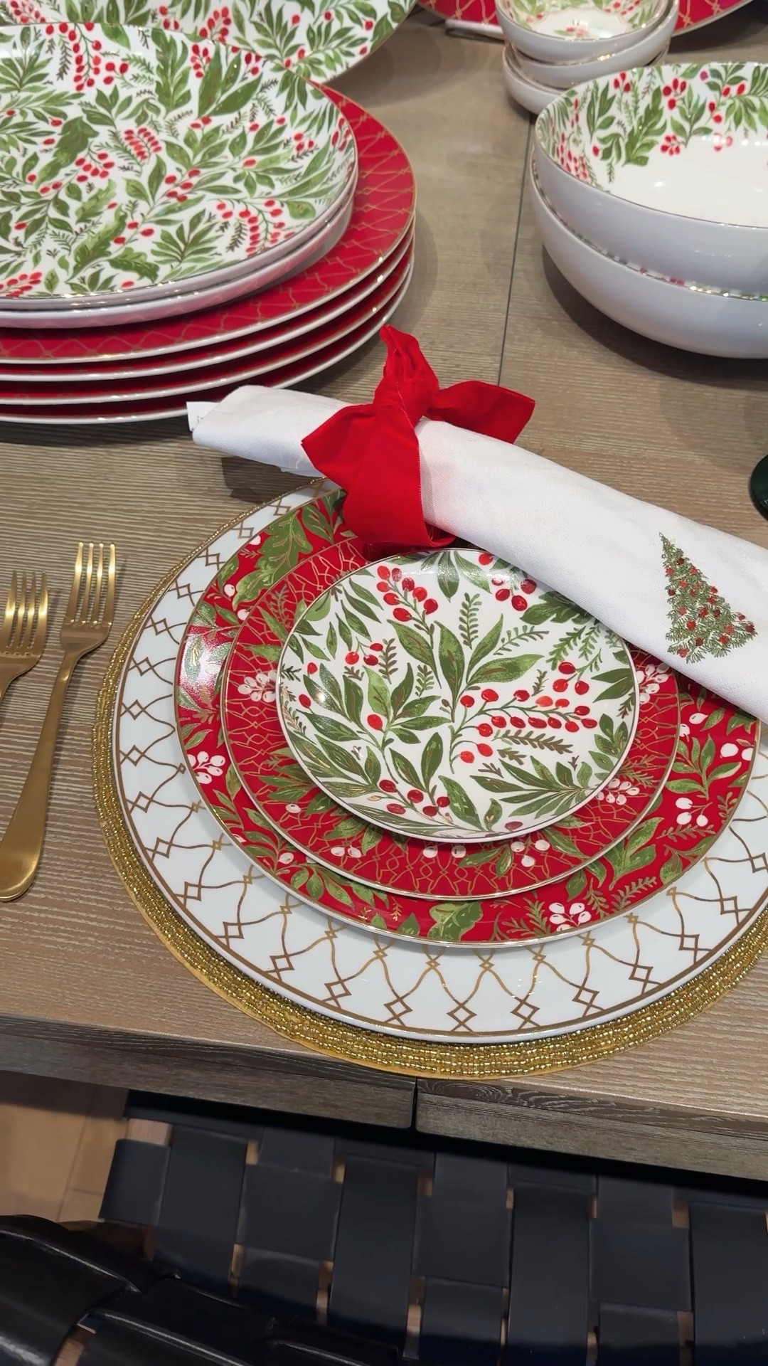 An elegant way to dress up your holiday table! ✨🎄❤️ The Williams Sonoma Noel dinner plates add just the right amount of festive elegance with winterberry motifs, lush greenery, and delicate 24k-gold accents. 💫 Made from durable glazed porcelain and dishwasher safe, they’re ideal for holiday hosting that feels elevated yet easy. Style them with classic linens and coordinating serveware for a Christmas tablescape that feels polished, warm, and ready for celebrating! ✨🍽️ #ChristmasTablescape #HolidayTable #ChristmasEntertaining 

#LTKHoliday #LTKHome #LTKSaleAlert