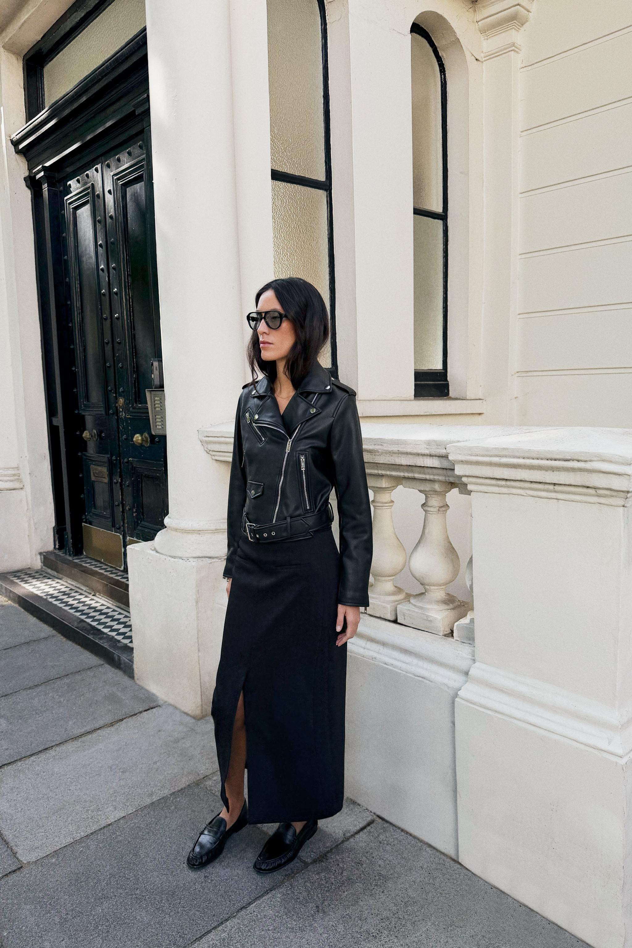 CROPPED FAUX LEATHER BIKER JACKET | Zara US