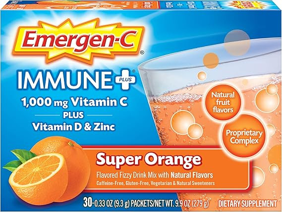 Amazon.com: Emergen-C Immune+ 1000mg Vitamin C Powder, with Vitamin D, Zinc, Antioxidants and Ele... | Amazon (US)