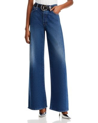 The Ditcher Roller Sneak High Rise Wide Leg Jeans in Cannonball | Bloomingdale's (US)