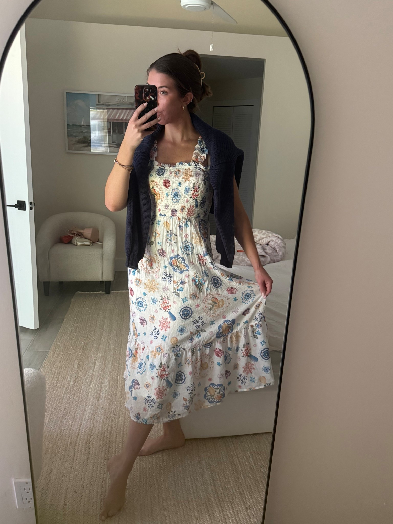 Forever in a linen dress with some sort of sweater combo! I love this navy one from Amazon . Cute oversized .

What I’m wearing to work today as a 30 year old social media / admin girl in Naples fl 

#LTKStyleTip #LTKWorkwear #LTKFindsUnder100