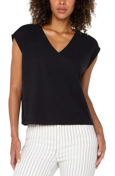 DOLMAN SLEEVE V-NECK TOP | Liverpool Jeans