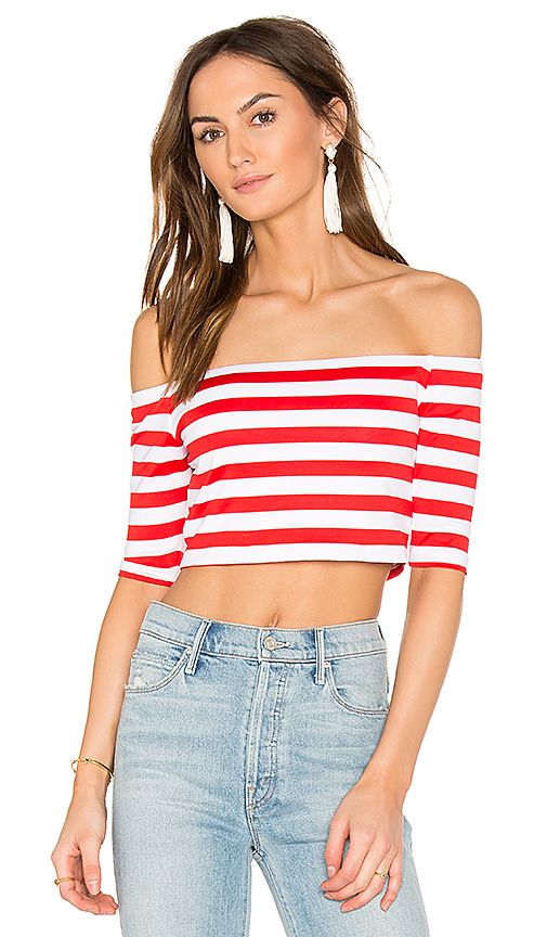 Susana Monaco Sabrina Top in Red. - size L (also in M,S,XS) | Revolve Clothing