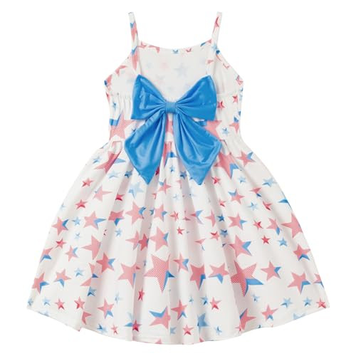 Geoyune Baby Girls 4th of July Outfits Kids American Flag Patriotic Dresses Toddler Stars Striped Independence Day Clothes 3T | Amazon (US)