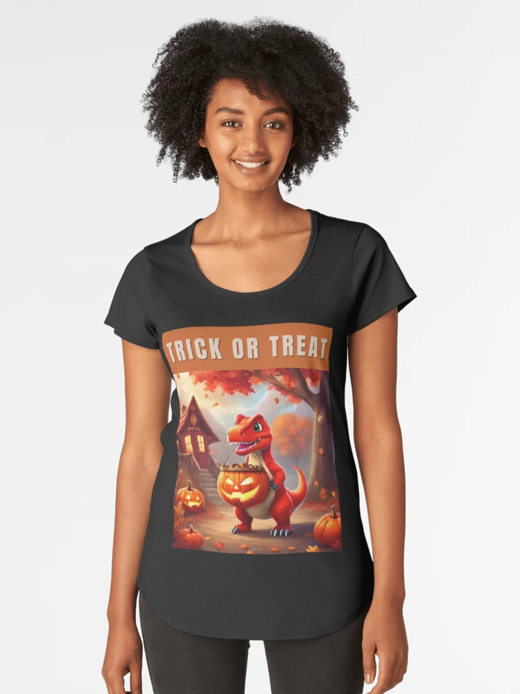 Halloween Dinosaur - Trick or Treat Premium Scoop T-Shirt | Redbubble (US)