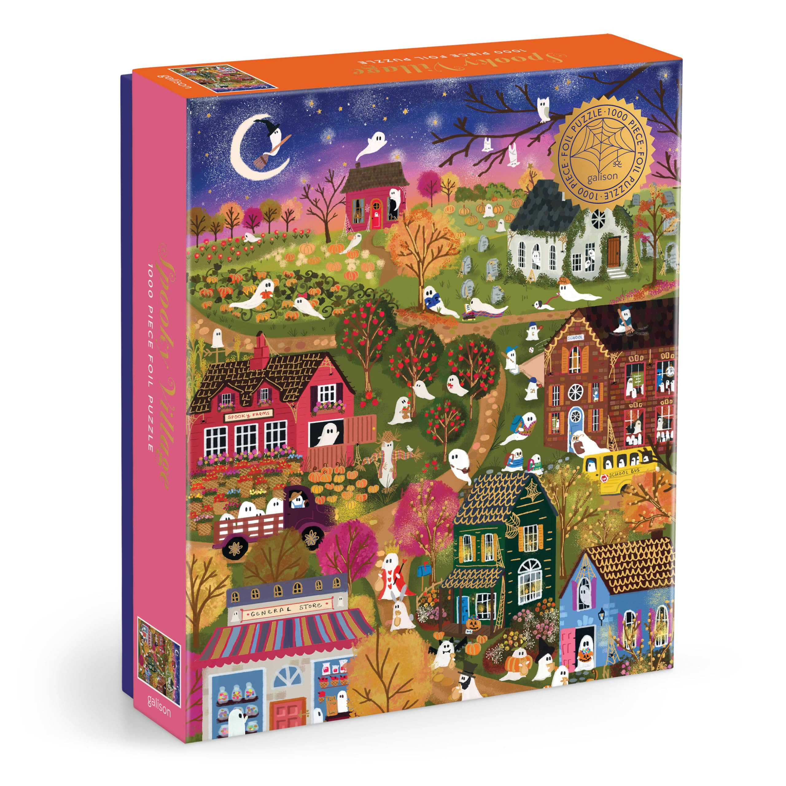 Galison Spooky Village – 1000 Piece Foil Joy Laforme Jigsaw Puzzle Featuring Spooky Artwork of ... | Amazon (US)