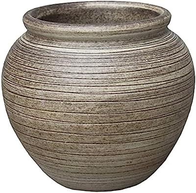 ZXYDD Vases for Flowers Brown Stoneware Ceramic Vase Home Office Desktop Decoration Retro Striped... | Amazon (US)