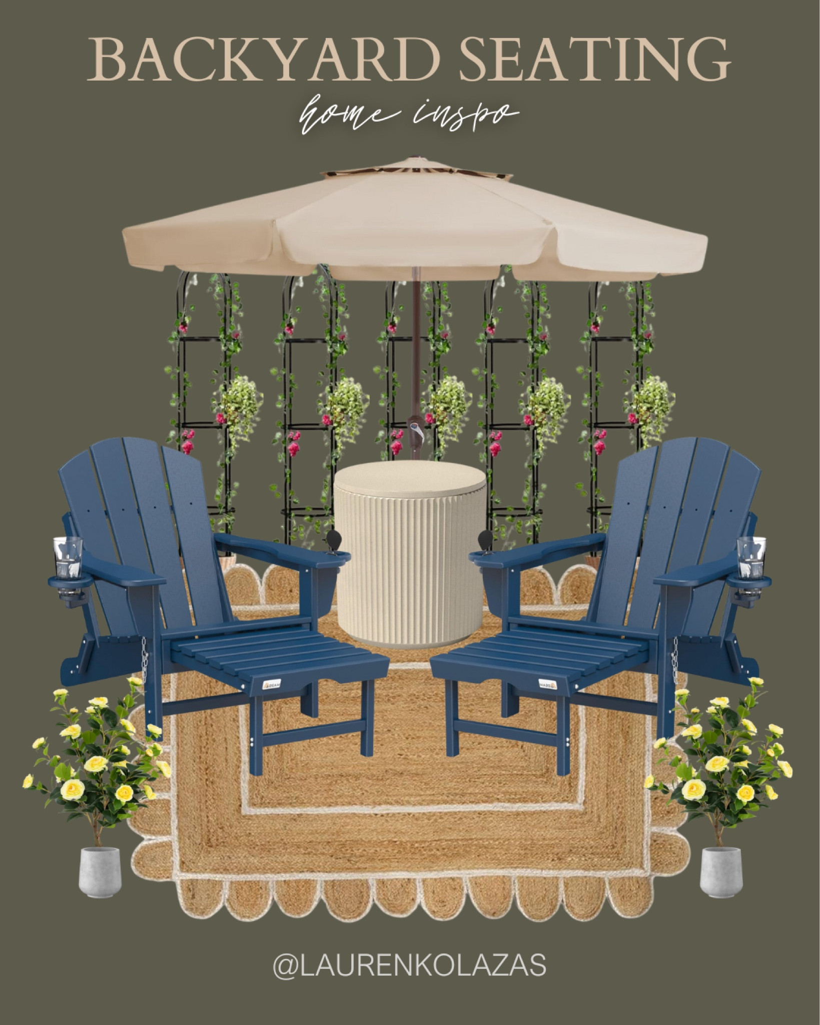 Unwind and soak up the sun in your backyard by upgrading your outdoor space with these comfy seating, plants & trellises, and a shady umbrella to enjoy the fresh air.
#summerrefresh #patioinspo #homedecor #minimalistfurniture

#LTKHome #LTKSeasonal #LTKStyleTip