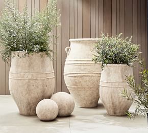 Sienna Cement Outdoor Planters | Pottery Barn (US)