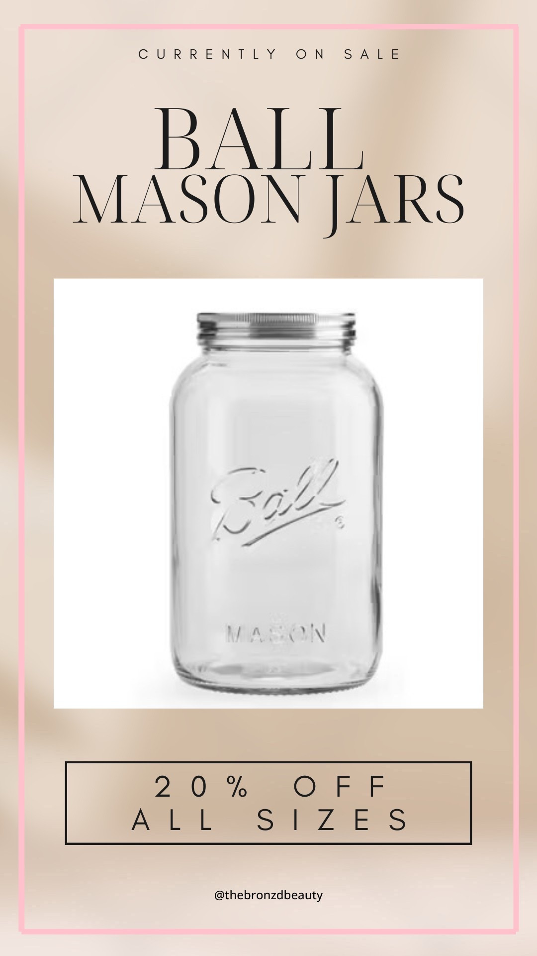 ✨Sale Alert✨ all size Ball mason jars currently 20% off!
#home #kitchen #storage #canning #glassjar #foodstorage #mealprep

#LTKFindsUnder50 #LTKHome #LTKSaleAlert