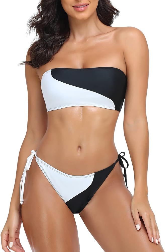RELLECIGA Women's Bandeau Bikini Set | Amazon (US)