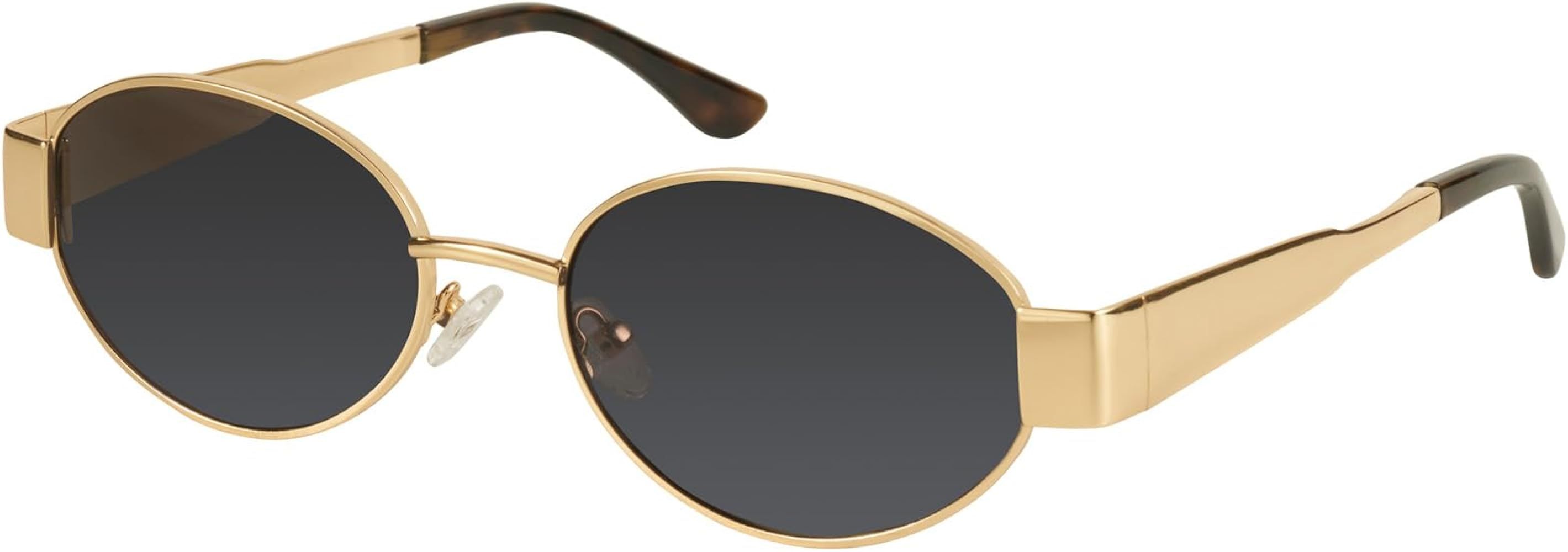 mosanana Retro Designer Oval Metal Sunglasses for Women Trendy Style MS52364 | Amazon (US)