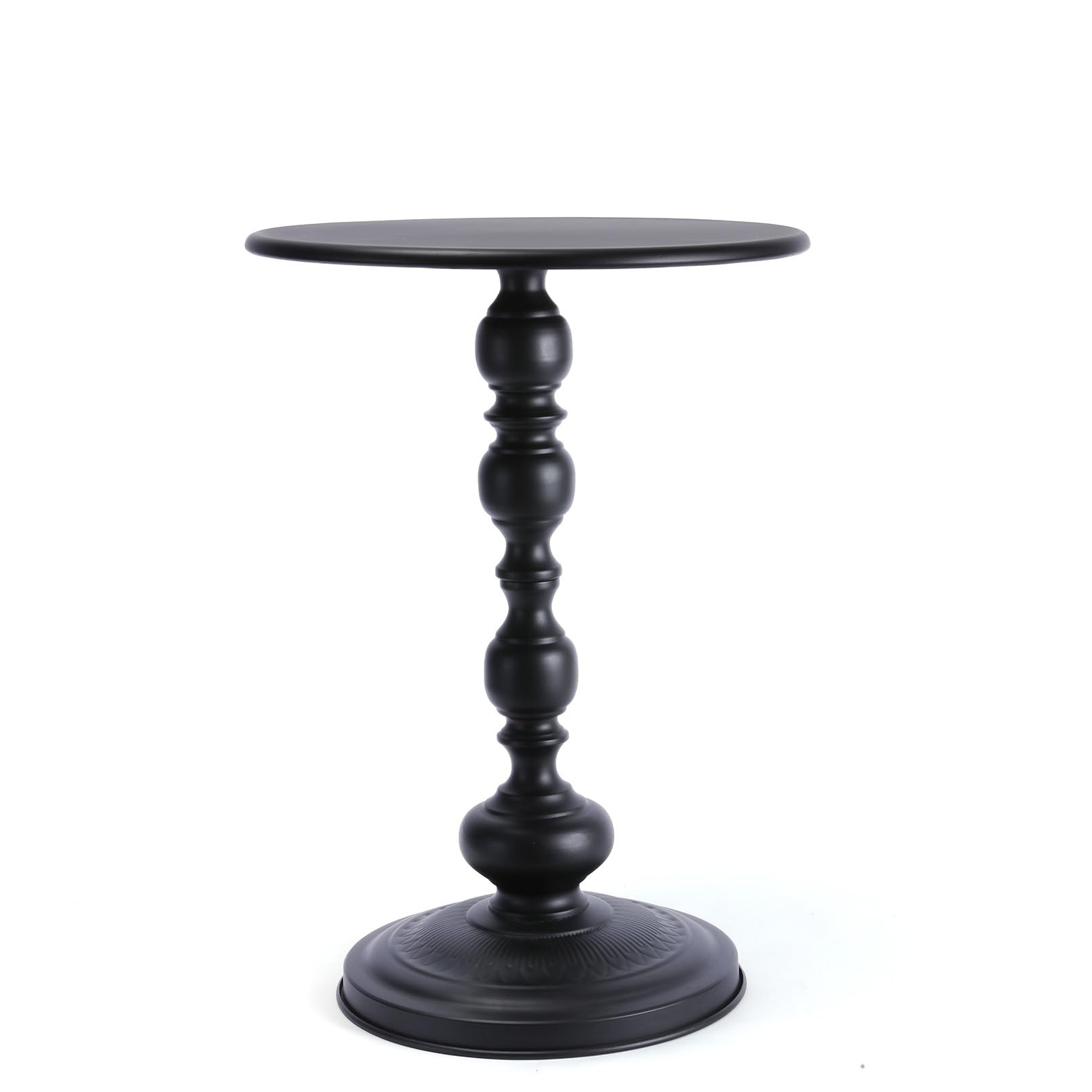 Benkyo Black Round End Table Round Side Table Modern Pedestal Table Black Round Side Tables Metal... | Amazon (US)